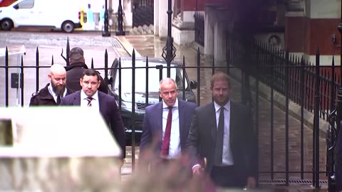 Prince Harry arrives for second day of court hearing