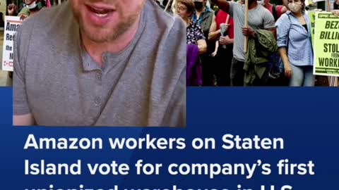 Amazon workers on Staten Island vote for company's first unionized warehouse in U.S.