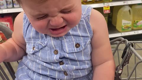 Baby Fakes Crying at Being Told No