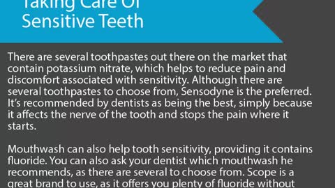 Taking Care Of Sensitive Teeth