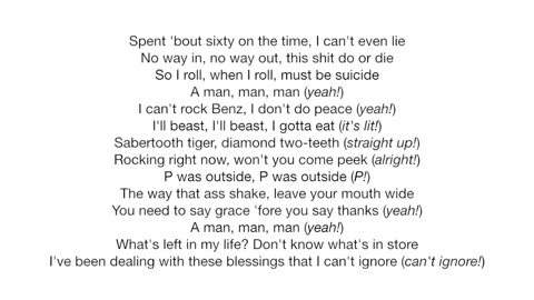 Travis Scott - A man Lyrics