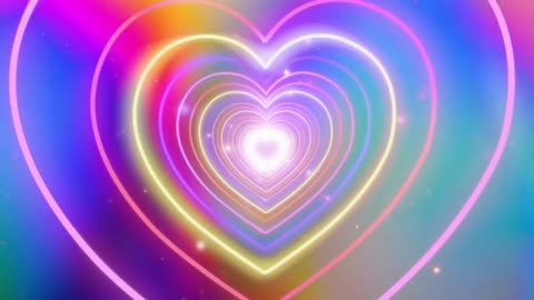 738. Neon Heart Tunnel💜Purple Heart Background Neon Heart