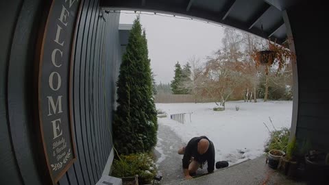 Man Slips On Steps After Ice Storm