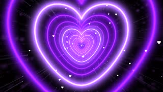 696. Memo Dako Hamo Neon Heart Tunnel Bg Animation💜Purple Heart Background Heart