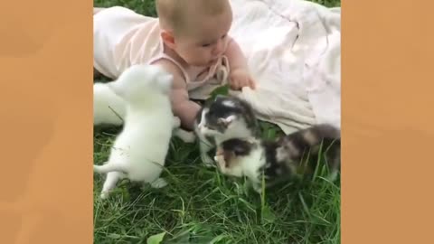 Lovely Baby with Cute Animals