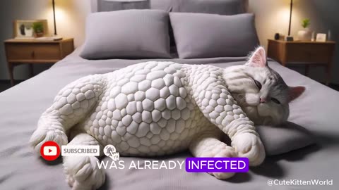 A cat infected by a virus, poor cat