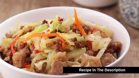 Keto Recipes - Chili-Blackbean Pork Cabbage Stir-Fry