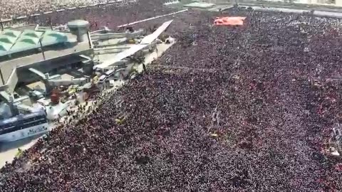 The video shows yesterday's rally in support of Erdogan in Turkey.