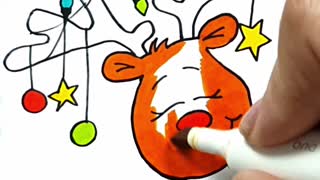 Como desenhar e pintar Rena Rudolph - Natal