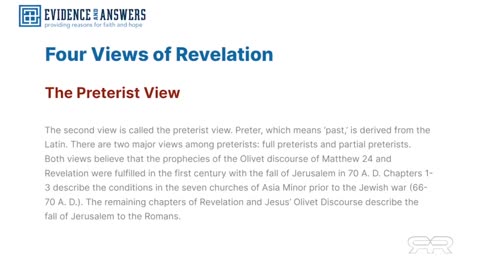 Biblical Views About the End Times - Preterism and the End Times Psyop Theory