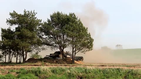 U.S. Army Soldiers and NATO allies Conduct Defender Europe 22 Wet Gap Crossing Exercise(720p)