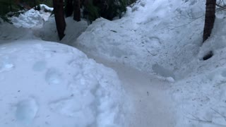 Piles & Piles of Wet Icy Snow – Tamanawas Falls – Mount Hood – Oregon – 4K