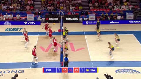 🇧🇷 BRA vs. 🇵🇱 POL - Highlights / Week 3 / Women's VNL 2024/Volleyball!