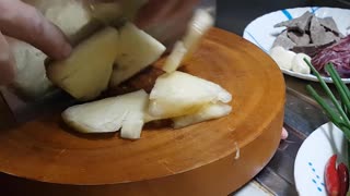 Cut pineapple for fried recipe