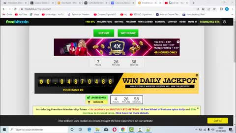 Freebitco in 0.19716 BTC Bitcoin//Day Winning Strategy Earn Unlimited BTC 2023