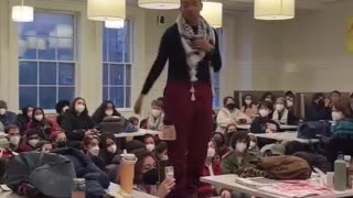 Brown University Students staging a protest against Israel on campus