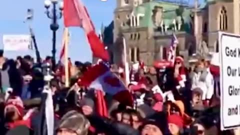 The Rev. Henry Hildebrandt addresses the crowd on Parliament Hill in Ottawa