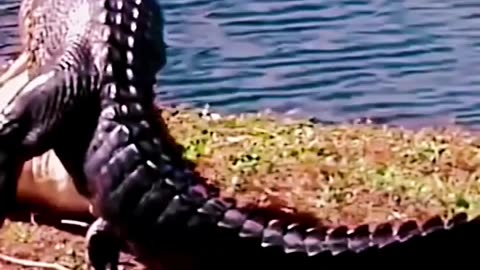 TWO CROCODILE FIGHT