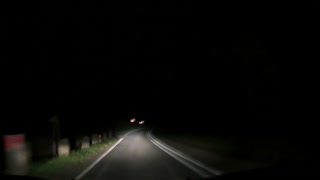 Night driving. Speedlapse. GoPro