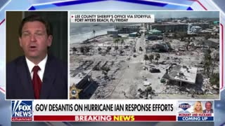 DeSantis blasts Kamala for "trying to play identity politics with a storm and a natural disaster."