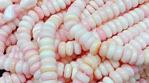 Pink opal and conch 6mm free-shape roundel deads gemstone DIY Natural Pink Conch Shell