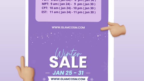 GlamCosm 6 Days 25% Winter Sale Use Code LAURIE10 to save 25%.