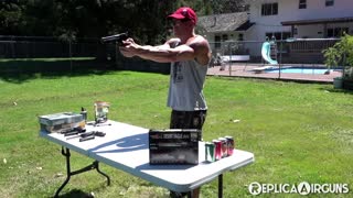 Cybergun KWC Desert Eagle .50AE CO2 Airsoft Pistol Full Auto Fun Video