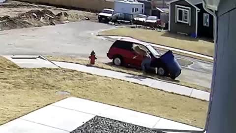 Windy Weather Got This Woman Hit By A Trash Can In The Face