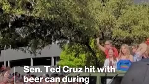 Sen. #TedCruz hit with beer can during Houston