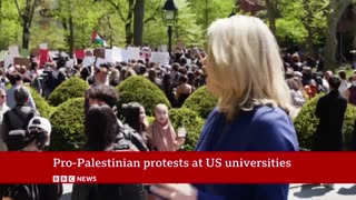 Pro-Palestinian protests at US universitiesforce hybrid learning | BBC News