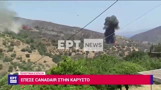 Firefighting plane crashes on Greece's Evia