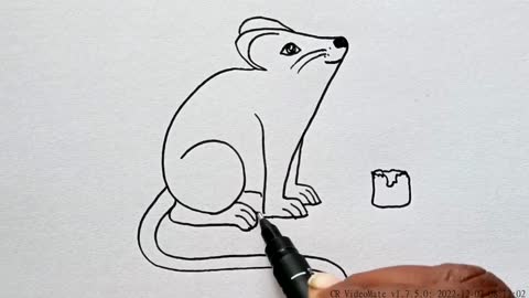 How To Turn 67 Into Mouse Drawing Step By Step Rat Drawing With Number Rat Drawing Simple