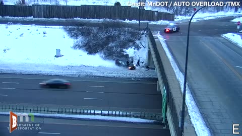 Teens Flee Police in Stolen Car, Drive Off Overpass, Attempt to Escape on Foot