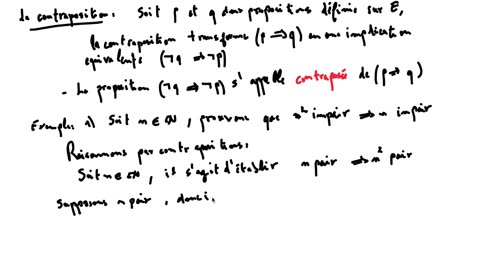 1SM 1 notions de logique 9 raisonnement par contraposée