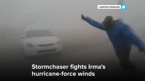 Storm Chaser Battles Hurricane Irma’s Powerful Winds | NBC News