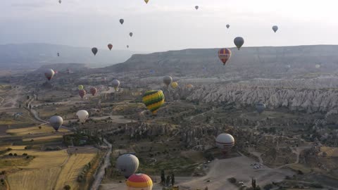 Air Balloons Flying Above Cappadocia