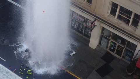 4-story geyser after truck hits San Francisco hydrant