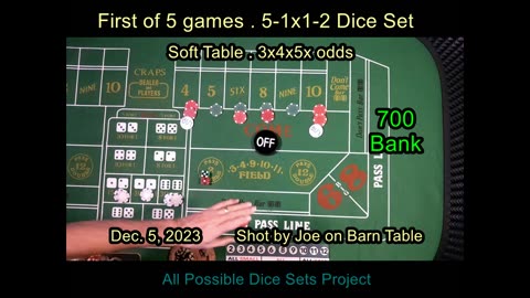 5-1x1-2 Dice Set at Soft Table