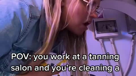 POV: you work at a tanning salon and you're cleaning a bed