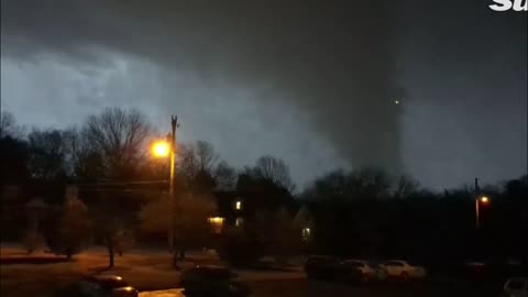Tennessee tornado triggers explosion and electrical flashes in the sky