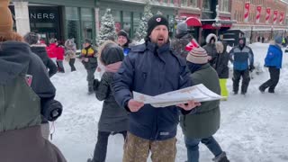 Protestors In Canada Handing Out Charter Of Rights And Freedoms