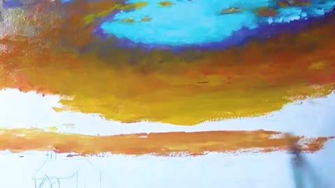 Acrylic Painting | sunset scene
