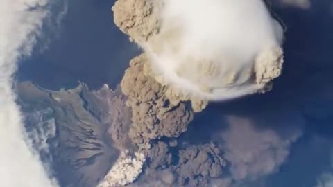 Nasa video of volcanic eruption recorded from space