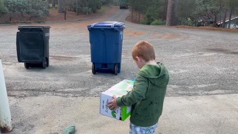 Garbage Man Brings Surprise for Little Super Fan