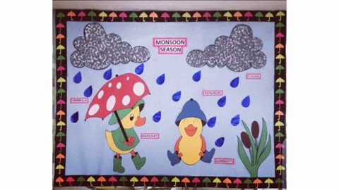Rainy season school decoration ideas / Decoration ideas for preschool