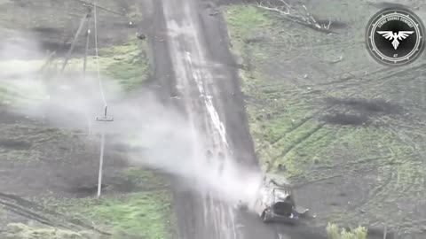 Russian APC with 9 soldiers on top is struck by a FPV drone