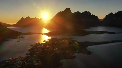 evening sunset lofoten islands norway