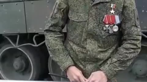 A modest decorated Russian soldier