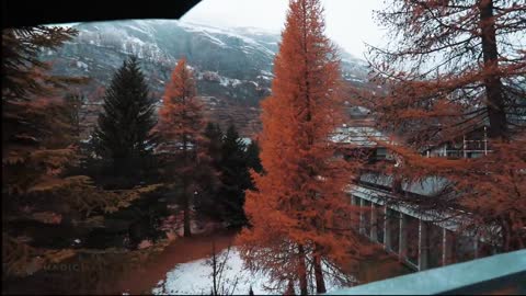 Walking in the Rain, Zermatt Switzerland and Mattervispa, Rain and City Sounds