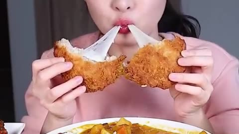 Asmr and mukbang eaten by japanese girl